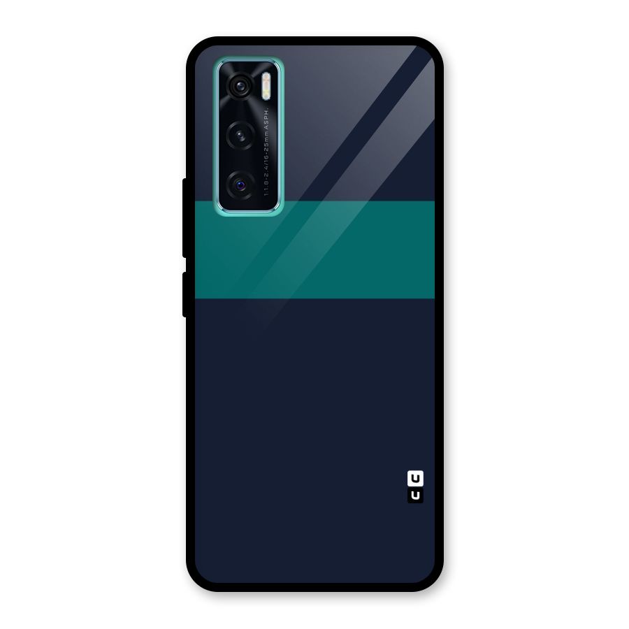 Stripe Block Glass Back Case for Vivo V20 SE