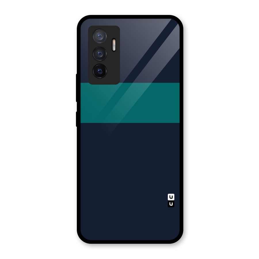 Stripe Block Glass Back Case for Vivo V23e