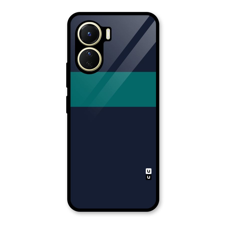 Stripe Block Glass Back Case for Vivo Y16