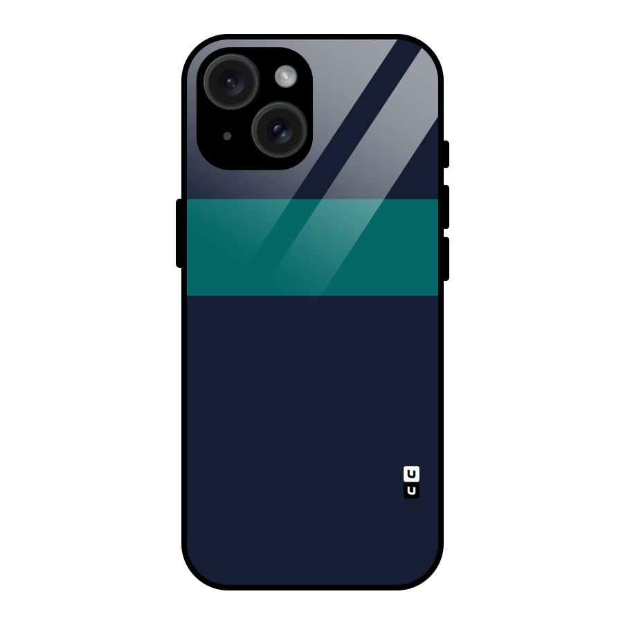 Stripe Block Glass Back Case for iPhone 15