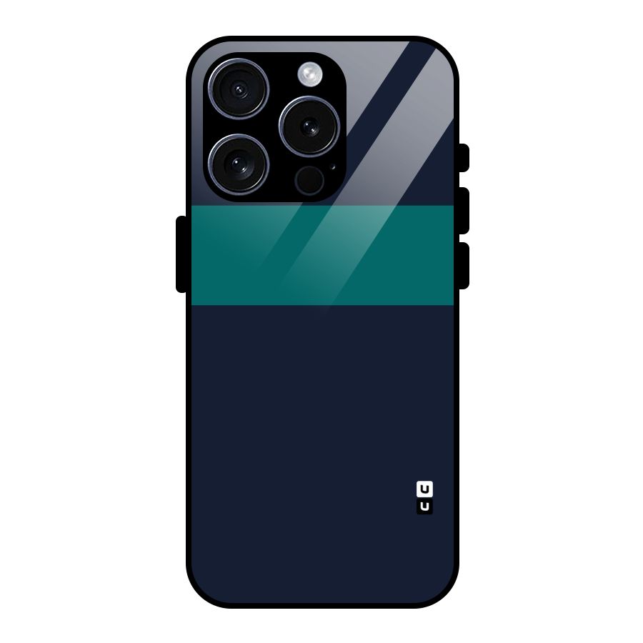 Stripe Block Glass Back Case for iPhone 15 Pro