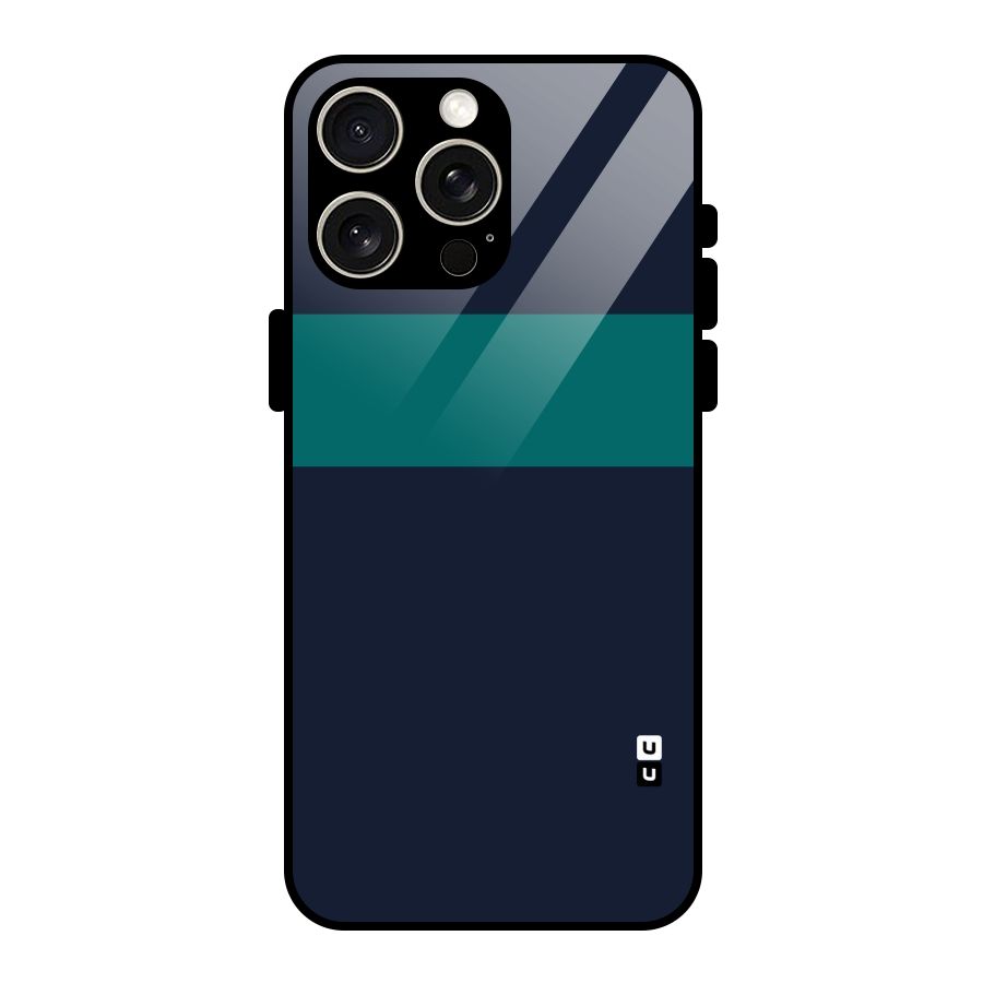 Stripe Block Glass Back Case for iPhone 15 Pro Max