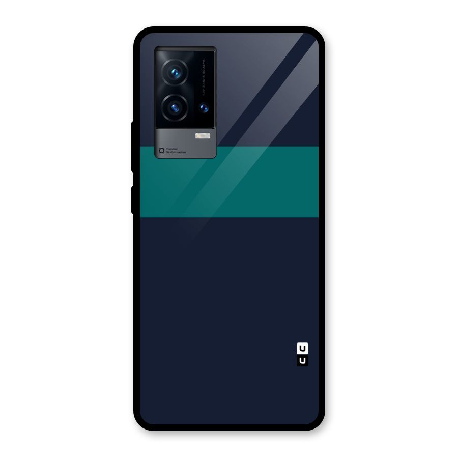 Stripe Block Glass Back Case for iQOO 9 5G