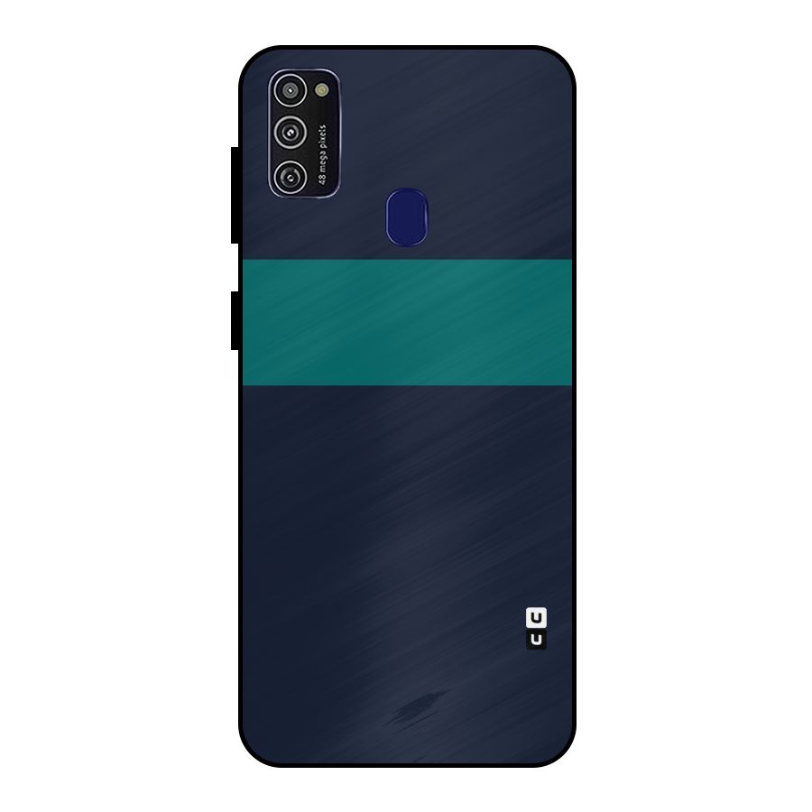 Stripe Block Metal Back Case for Galaxy M21