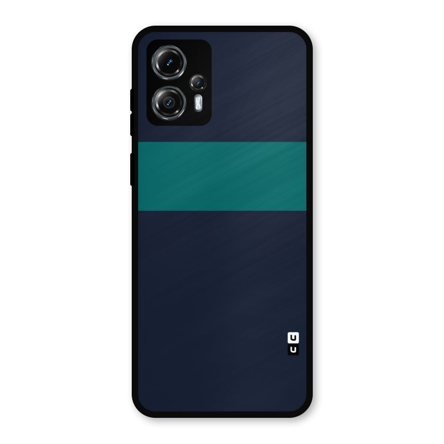 Stripe Block Metal Back Case for Moto G13