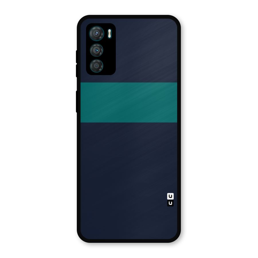 Stripe Block Metal Back Case for Moto G42