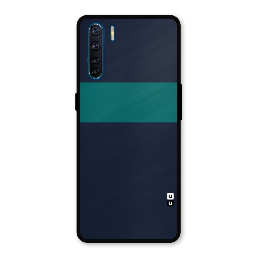 Stripe Block Metal Back Case for Oppo F15