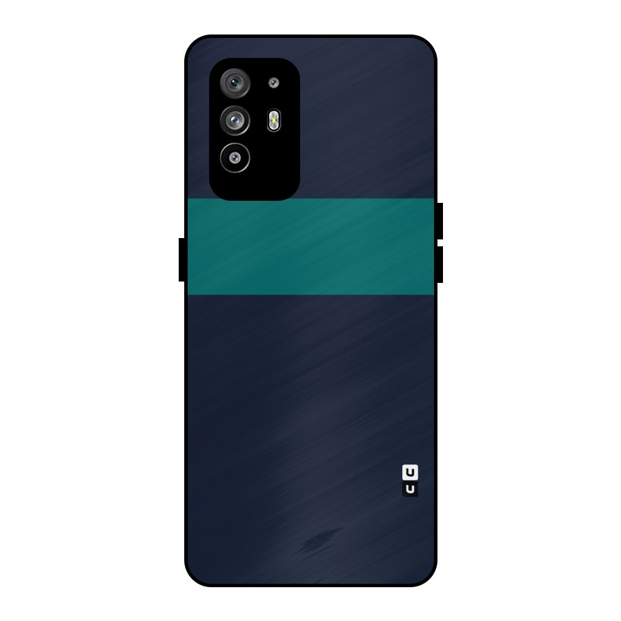Stripe Block Metal Back Case for Oppo F19 Pro Plus 5G