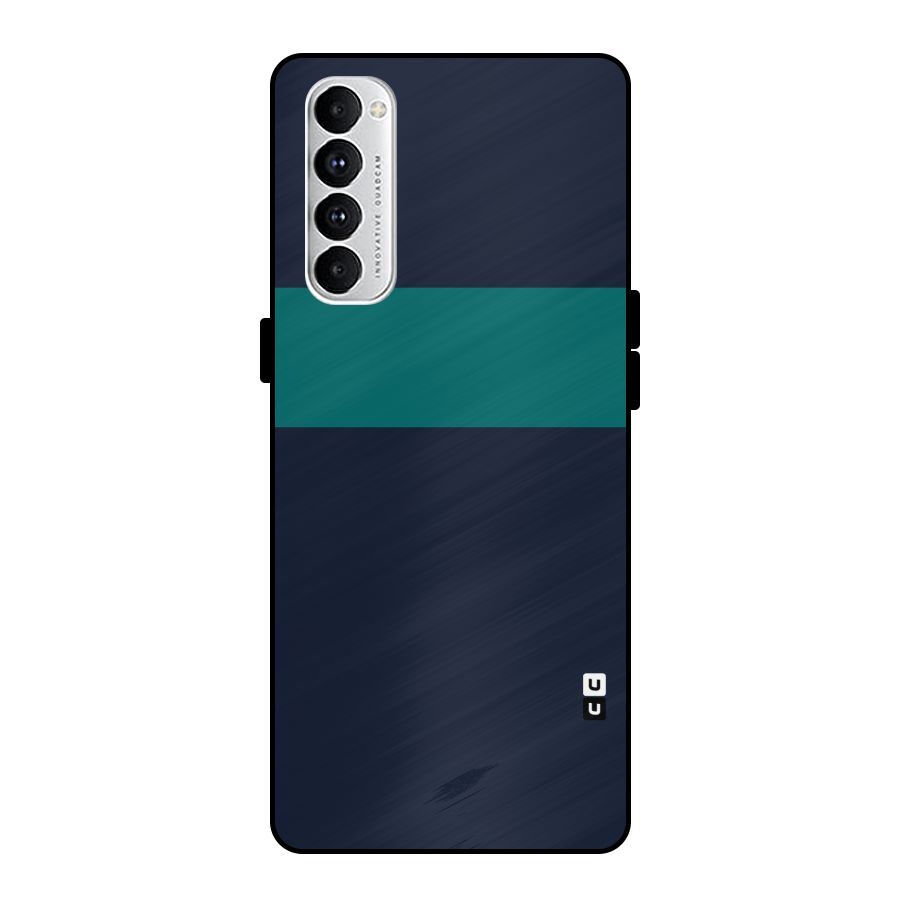 Stripe Block Metal Back Case for Oppo Reno4 Pro