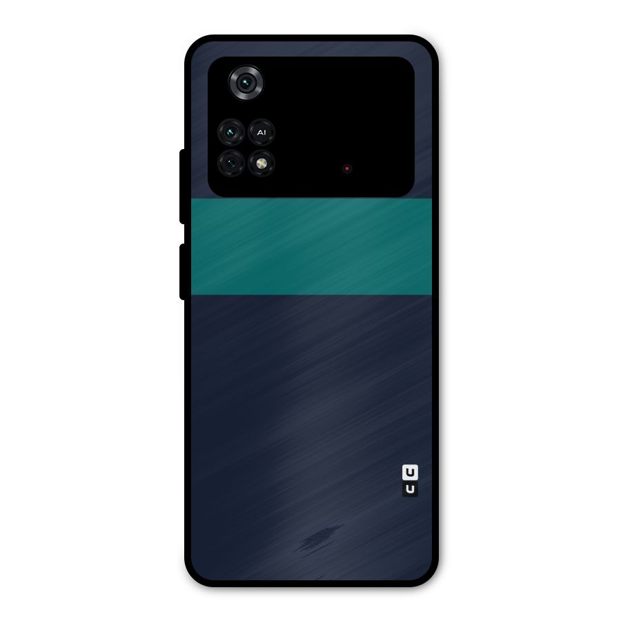 Stripe Block Metal Back Case for Poco M4 Pro 4G