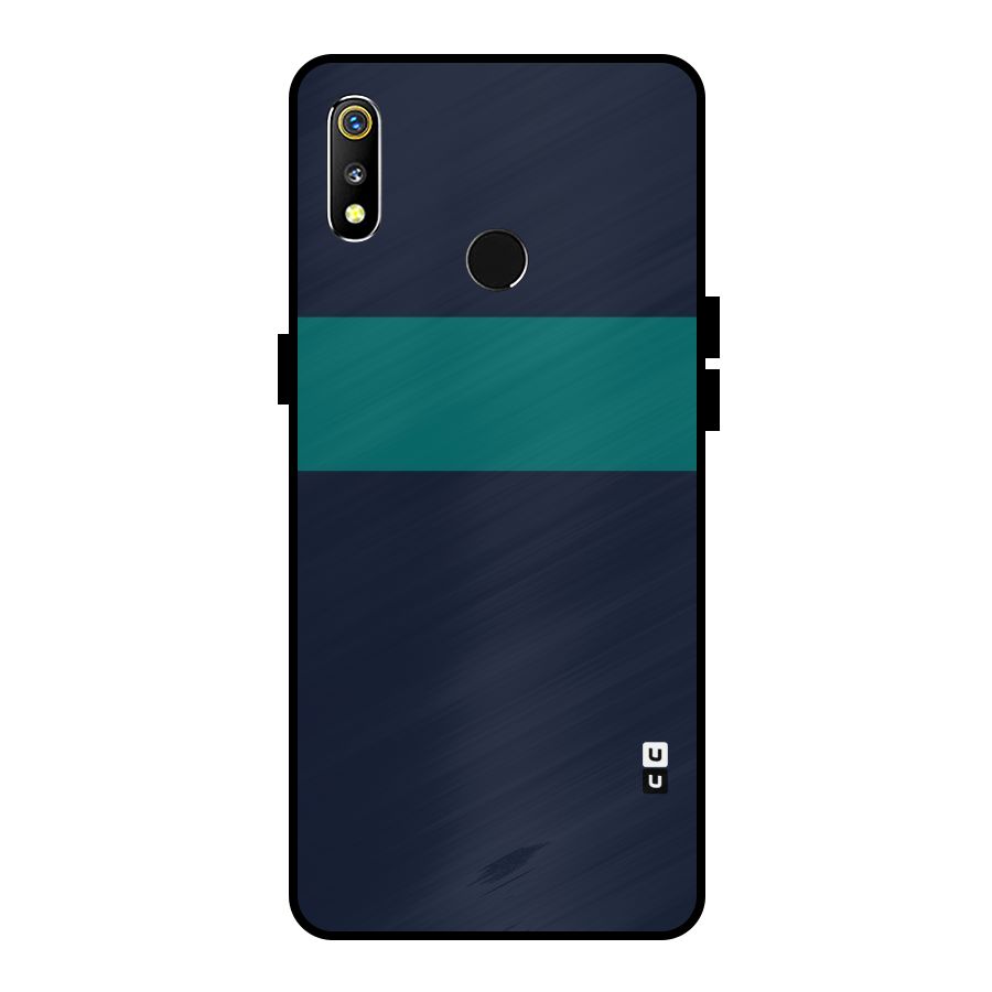 Stripe Block Metal Back Case for Realme 3i