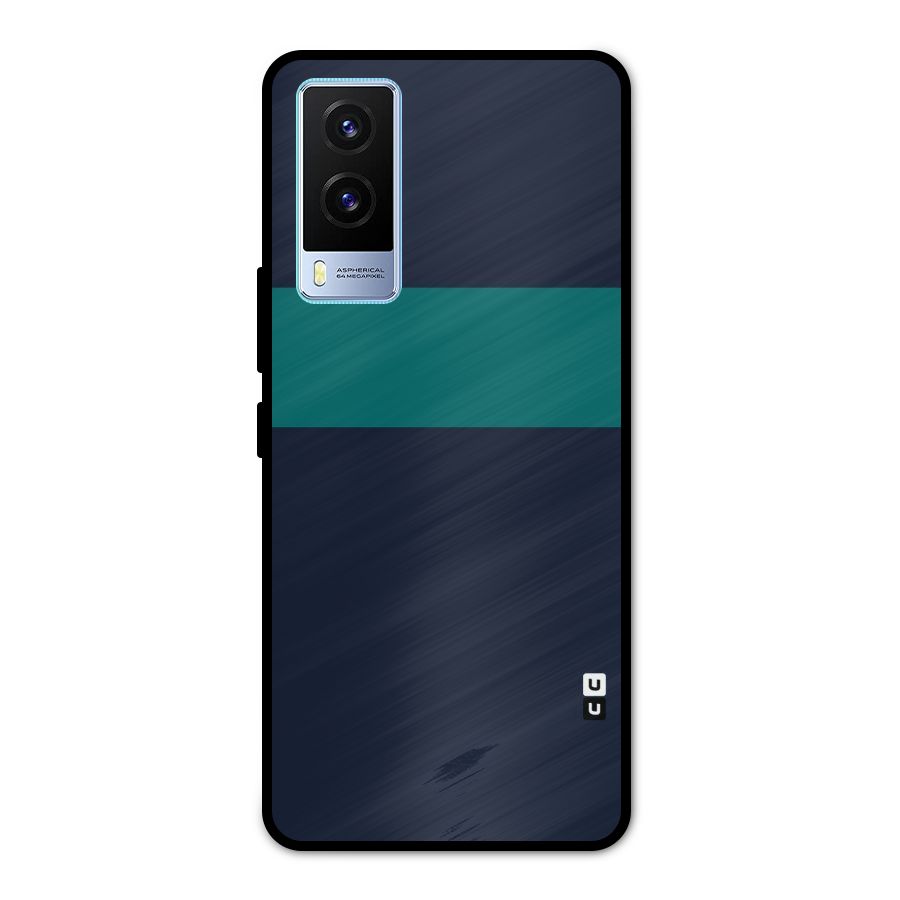 Stripe Block Metal Back Case for Vivo V21e 5G