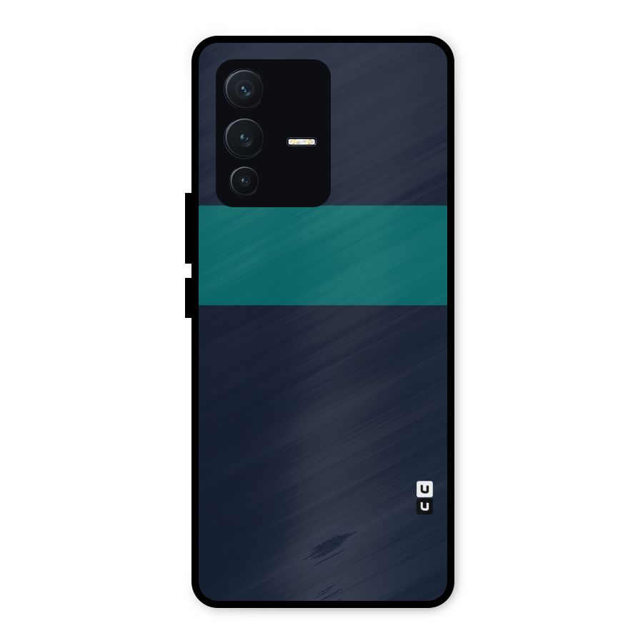 Stripe Block Metal Back Case for Vivo V23 5G