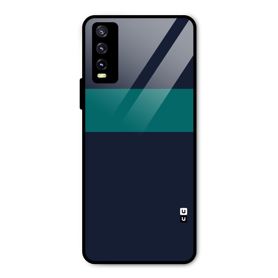 Stripe Block Metal Back Case for Vivo Y20 2021