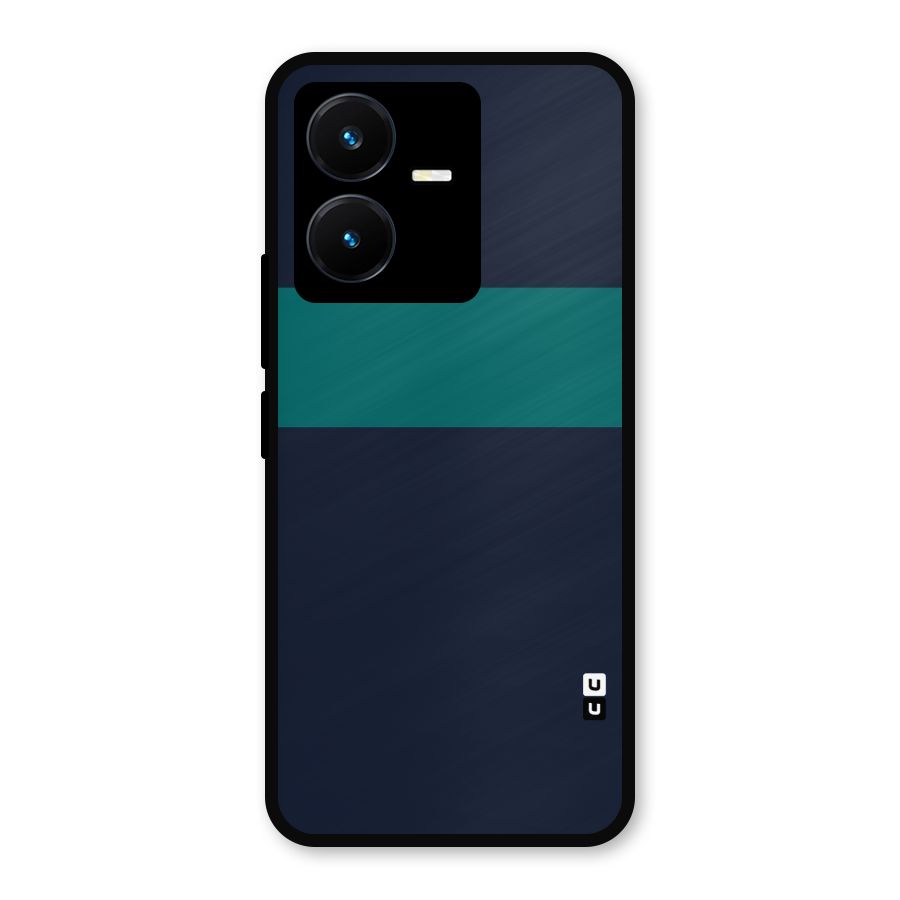 Stripe Block Metal Back Case for Vivo Y22s