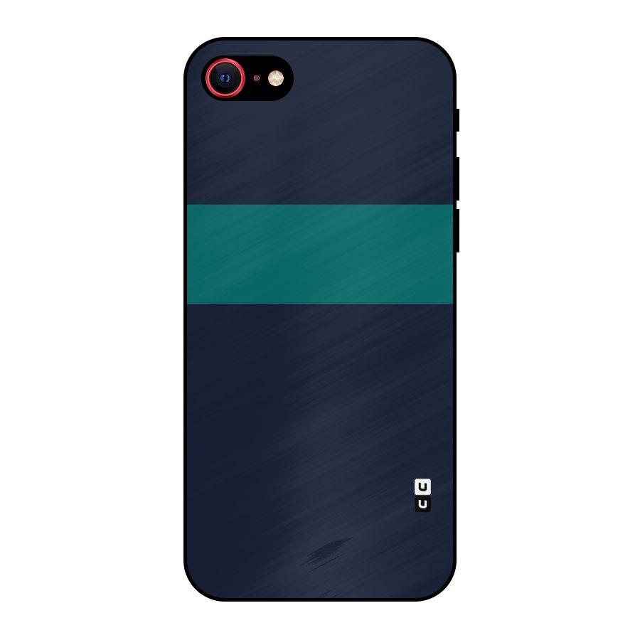 Stripe Block Metal Back Case for iPhone 8