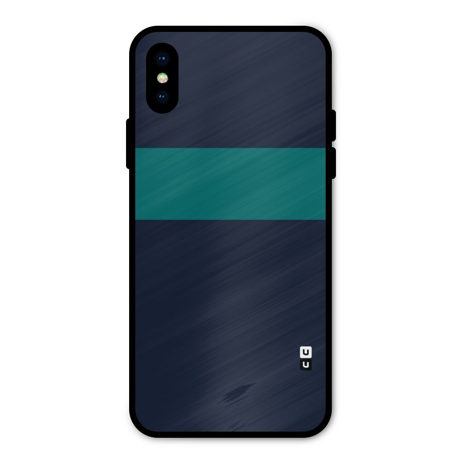Stripe Block Metal Back Case for iPhone X