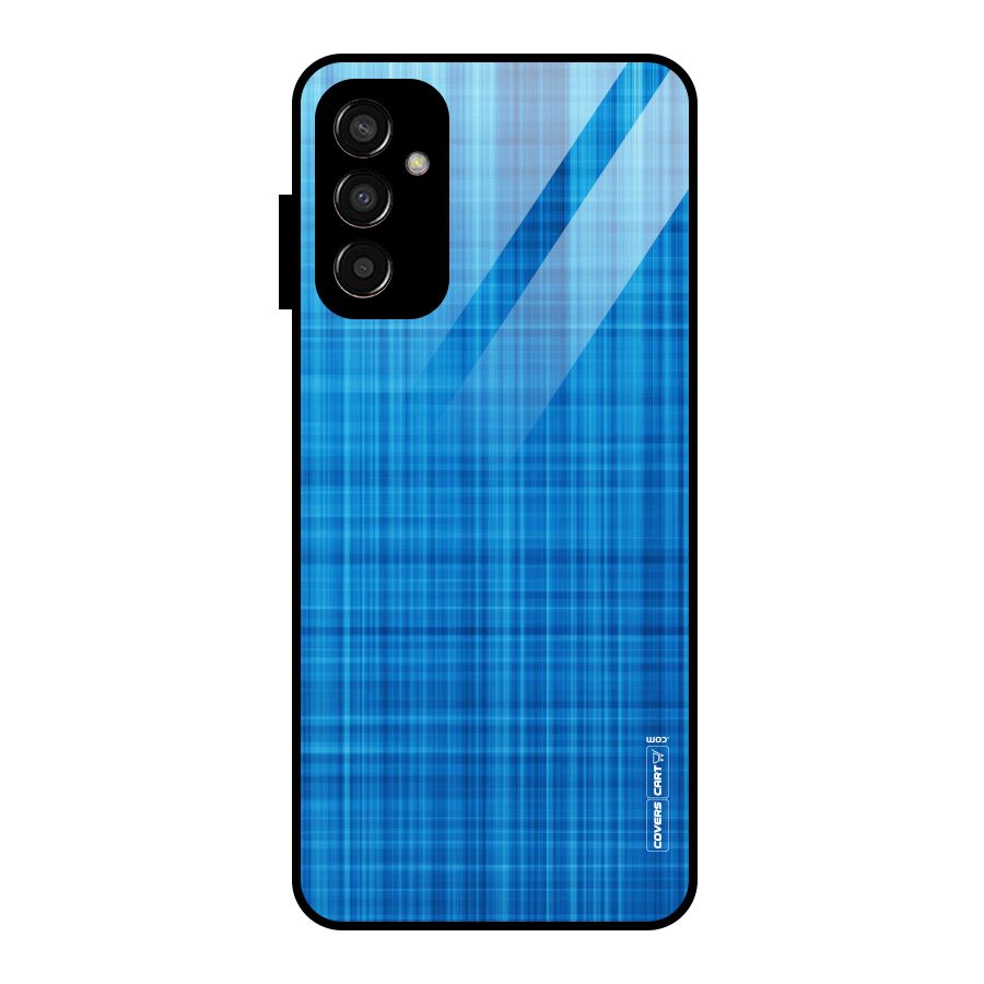 Stripe Blue Abstract Glass Back Case for Galaxy F13