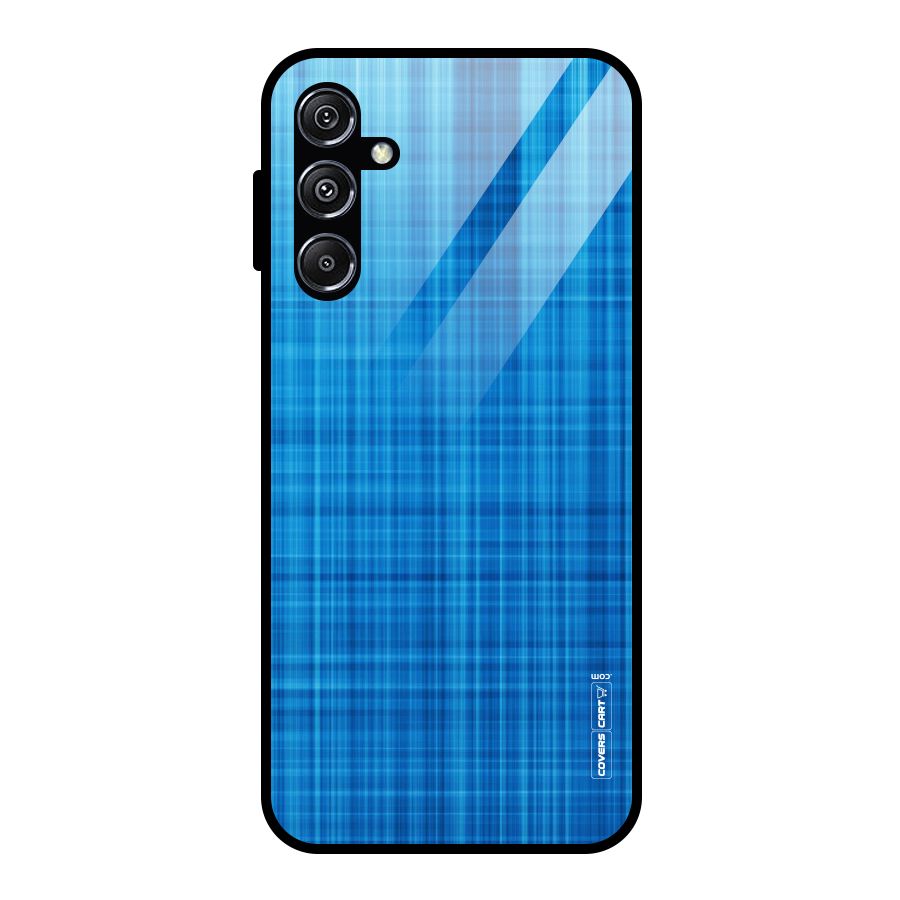 Stripe Blue Abstract Glass Back Case for Galaxy M34 5G