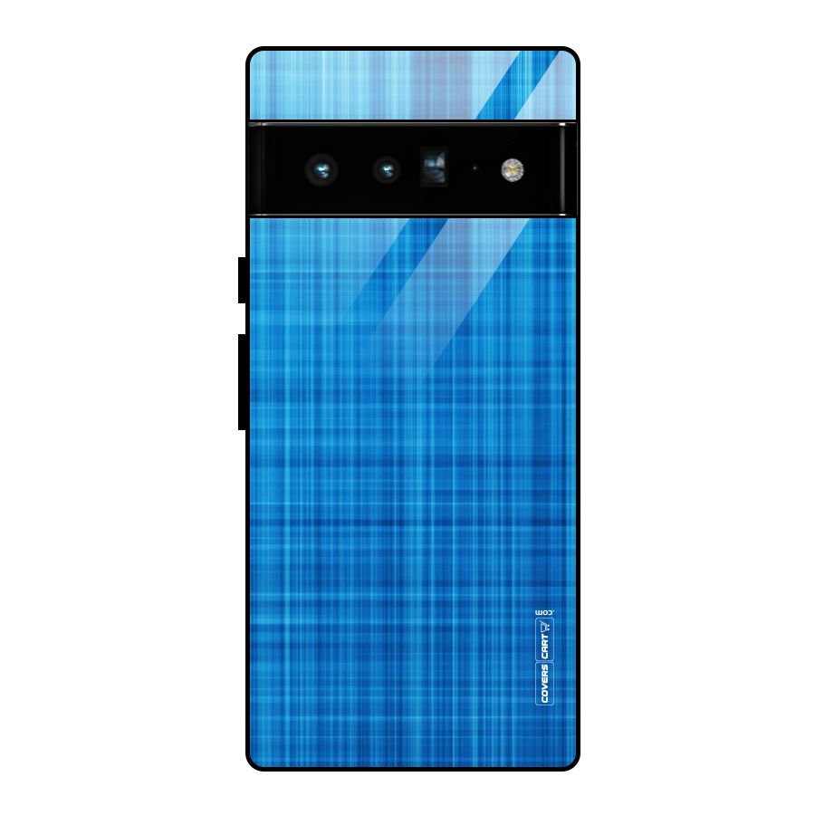 Stripe Blue Abstract Glass Back Case for Google Pixel 6 Pro