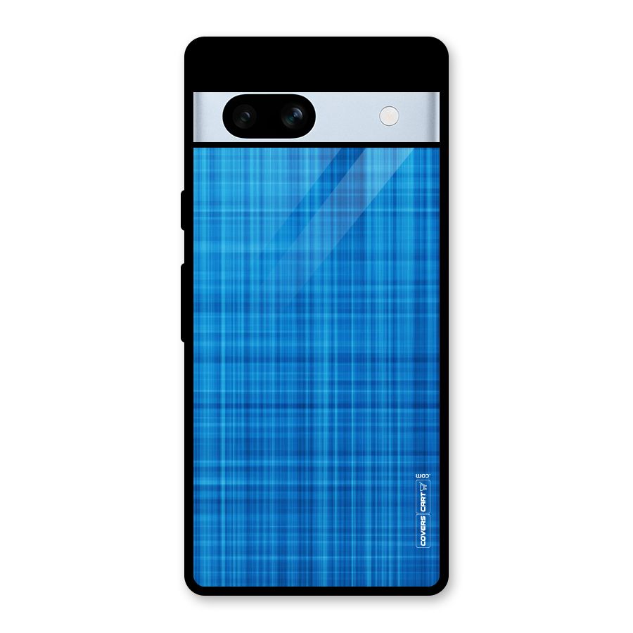 Stripe Blue Abstract Glass Back Case for Google Pixel 7a