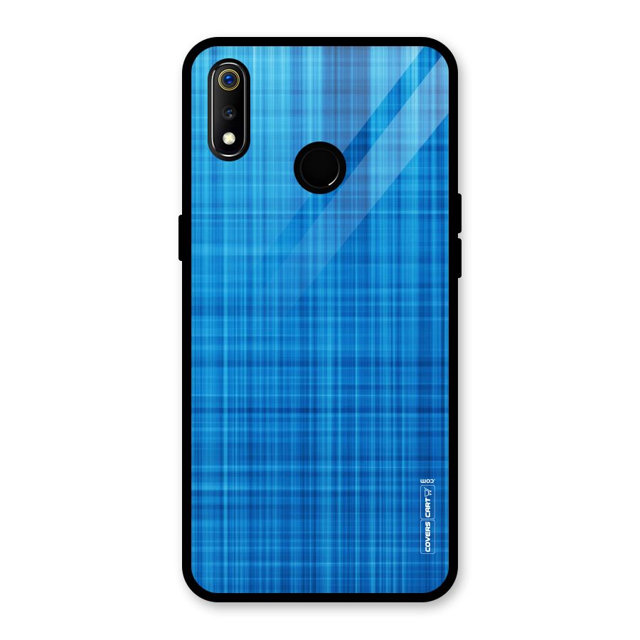 Stripe Blue Abstract Glass Back Case for Realme 3i