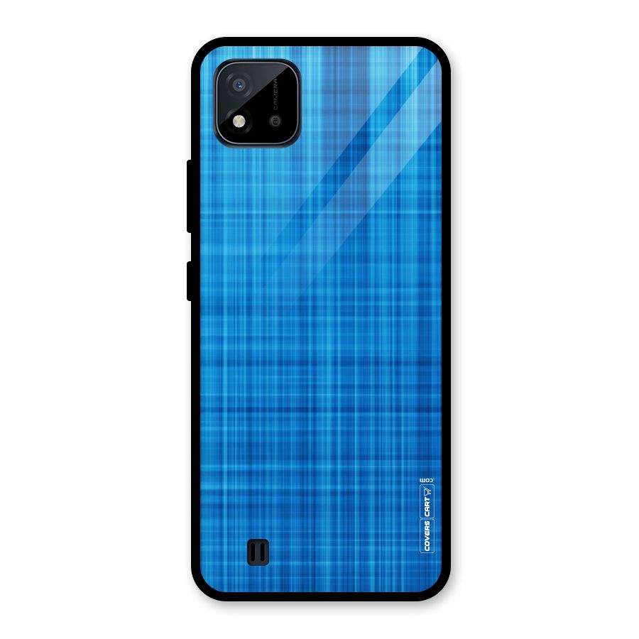 Stripe Blue Abstract Glass Back Case for Realme C11 2021