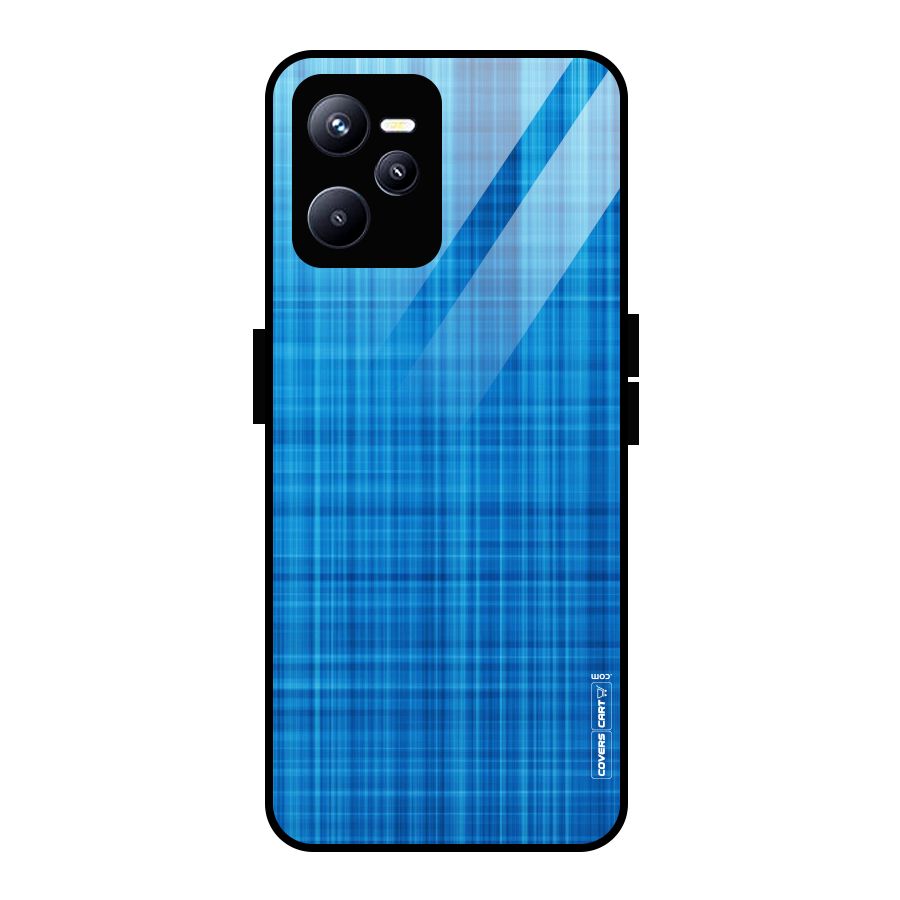 Stripe Blue Abstract Glass Back Case for Realme C35