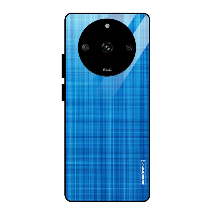 Stripe Blue Abstract Glass Back Case for Realme Narzo 60 5G