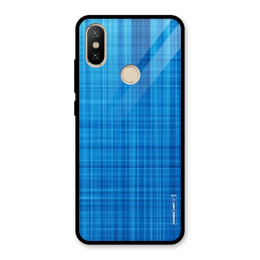 Stripe Blue Abstract Glass Back Case for Redmi A2