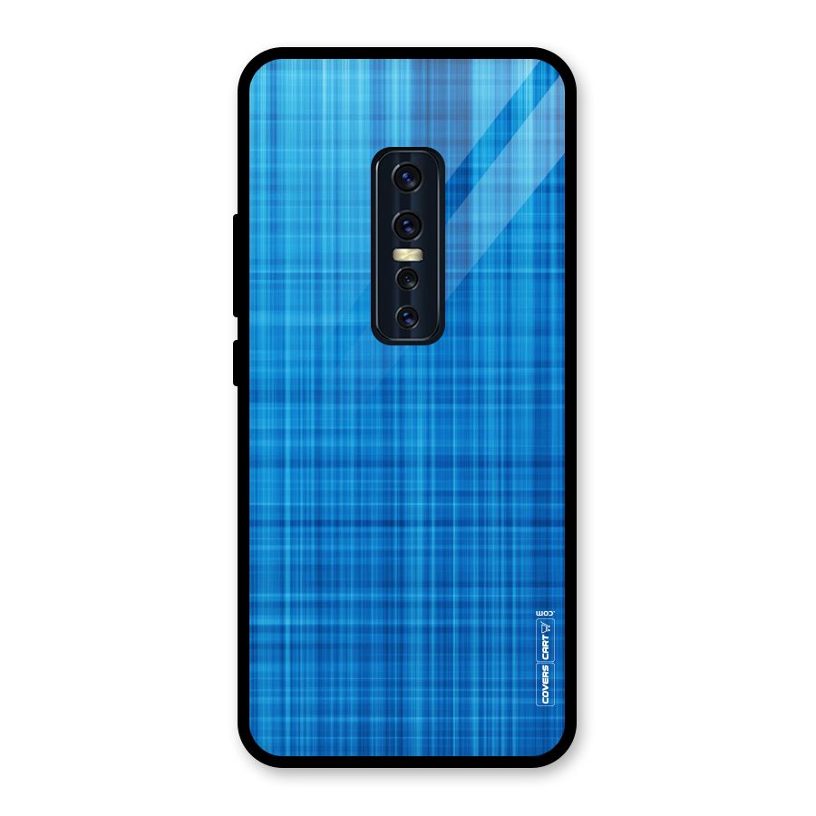 Stripe Blue Abstract Glass Back Case for Vivo V17 Pro