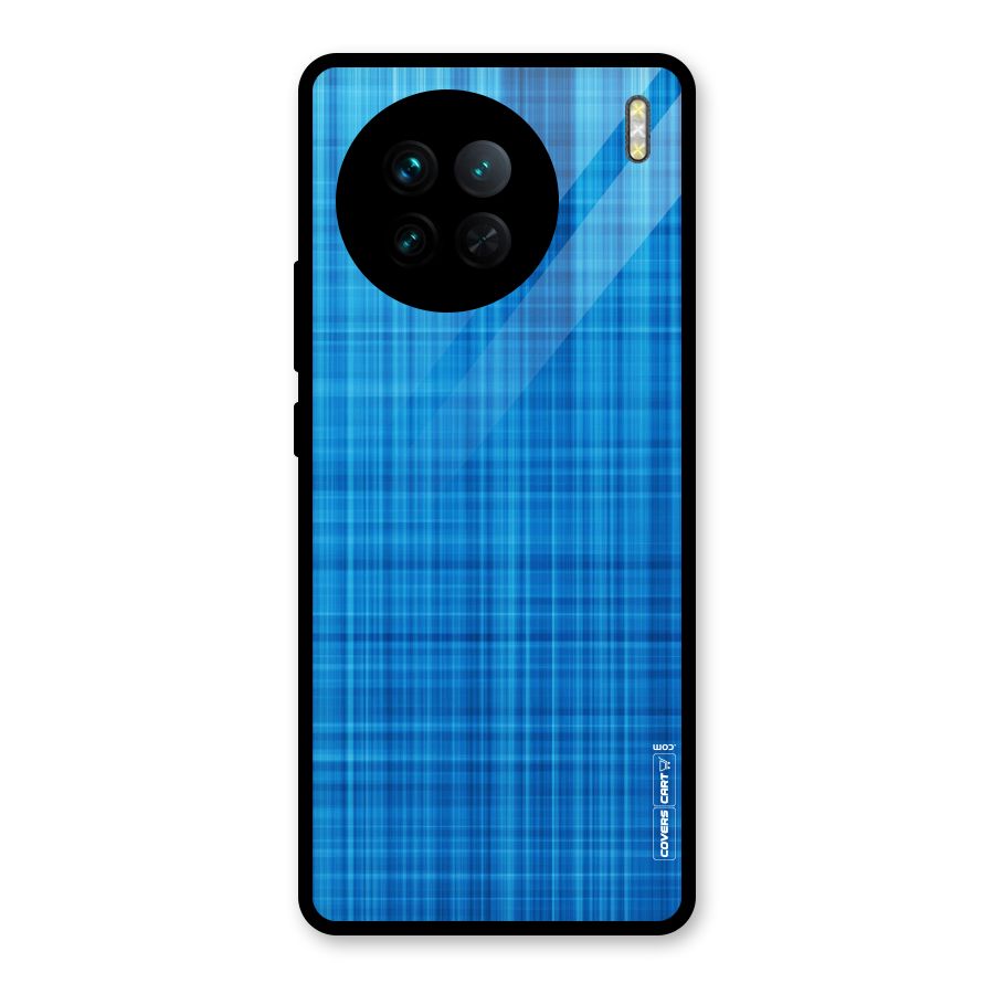 Stripe Blue Abstract Glass Back Case for Vivo X90