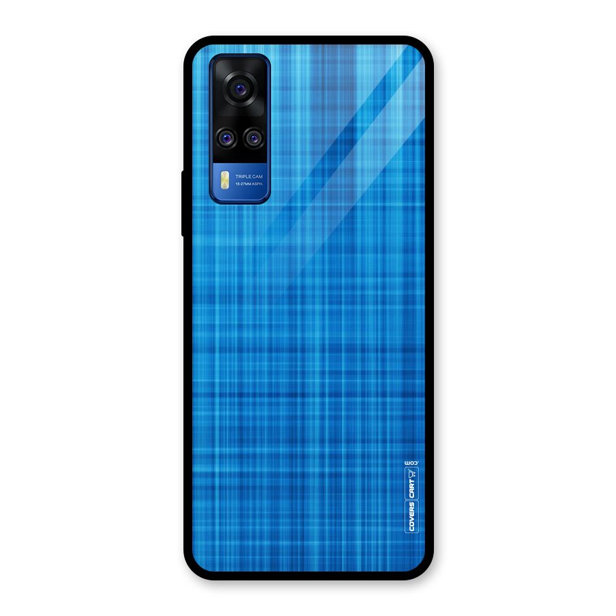 Stripe Blue Abstract Glass Back Case for Vivo Y31
