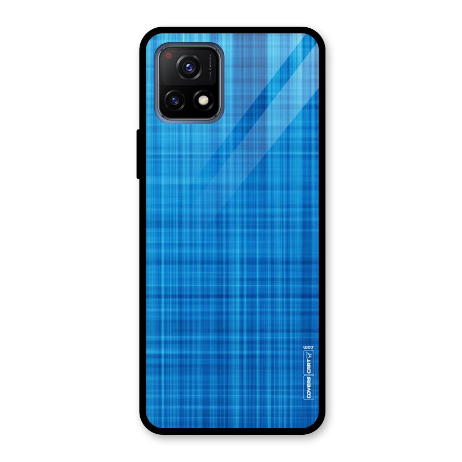 Stripe Blue Abstract Glass Back Case for Vivo Y72 5G