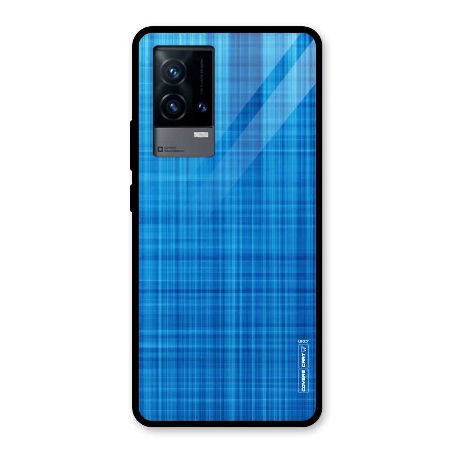 Stripe Blue Abstract Glass Back Case for iQOO 9 5G