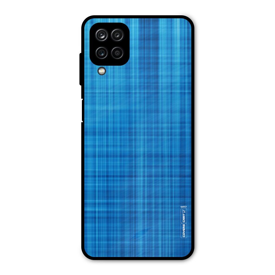 Stripe Blue Abstract Metal Back Case for Galaxy A12