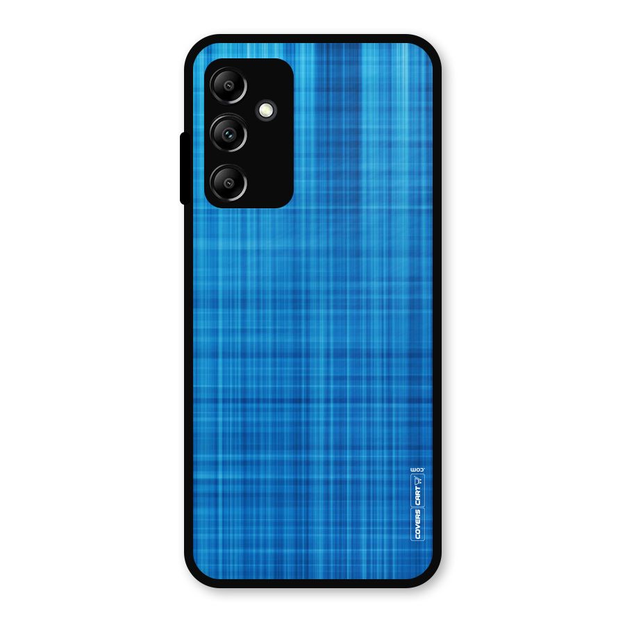Stripe Blue Abstract Metal Back Case for Galaxy A14 5G