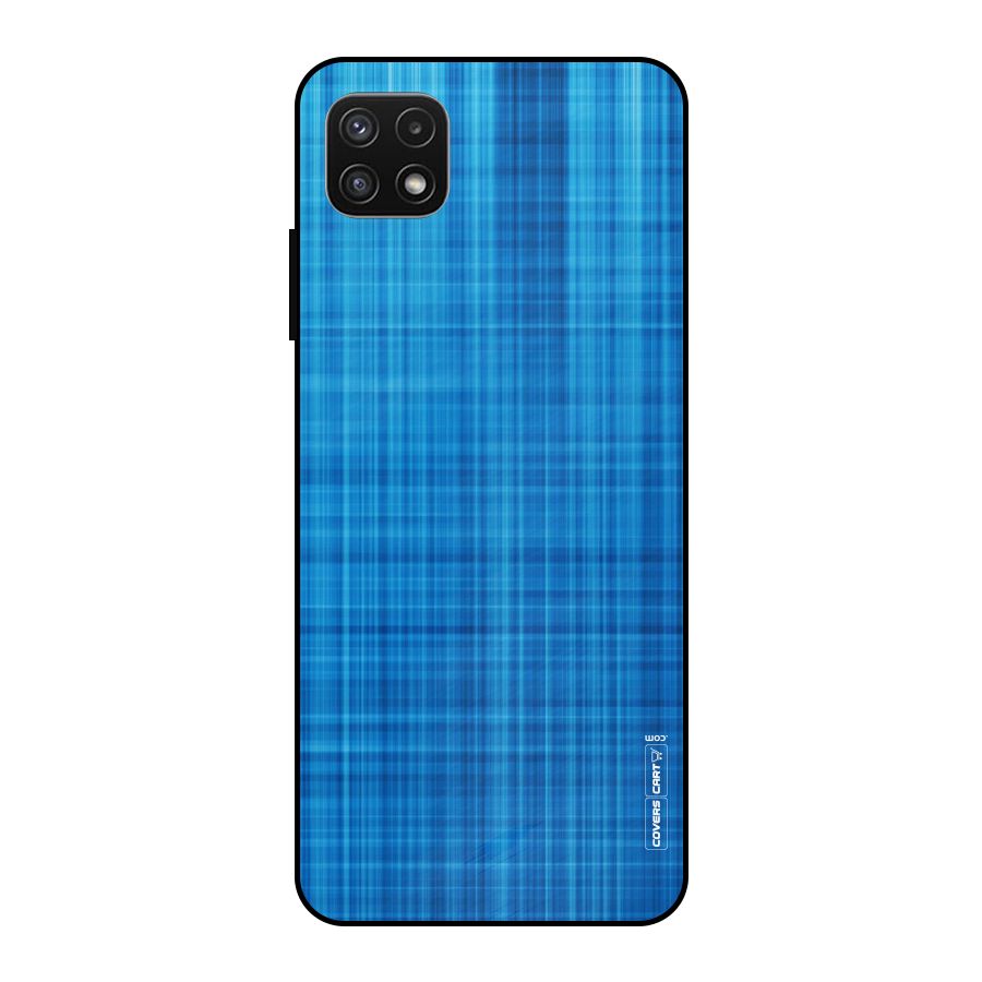 Stripe Blue Abstract Metal Back Case for Galaxy A22 5G
