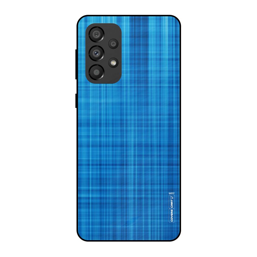 Stripe Blue Abstract Metal Back Case for Galaxy A33 5G