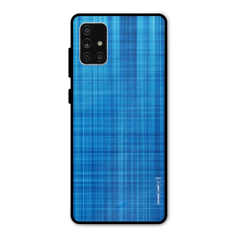 Stripe Blue Abstract Metal Back Case for Galaxy A71