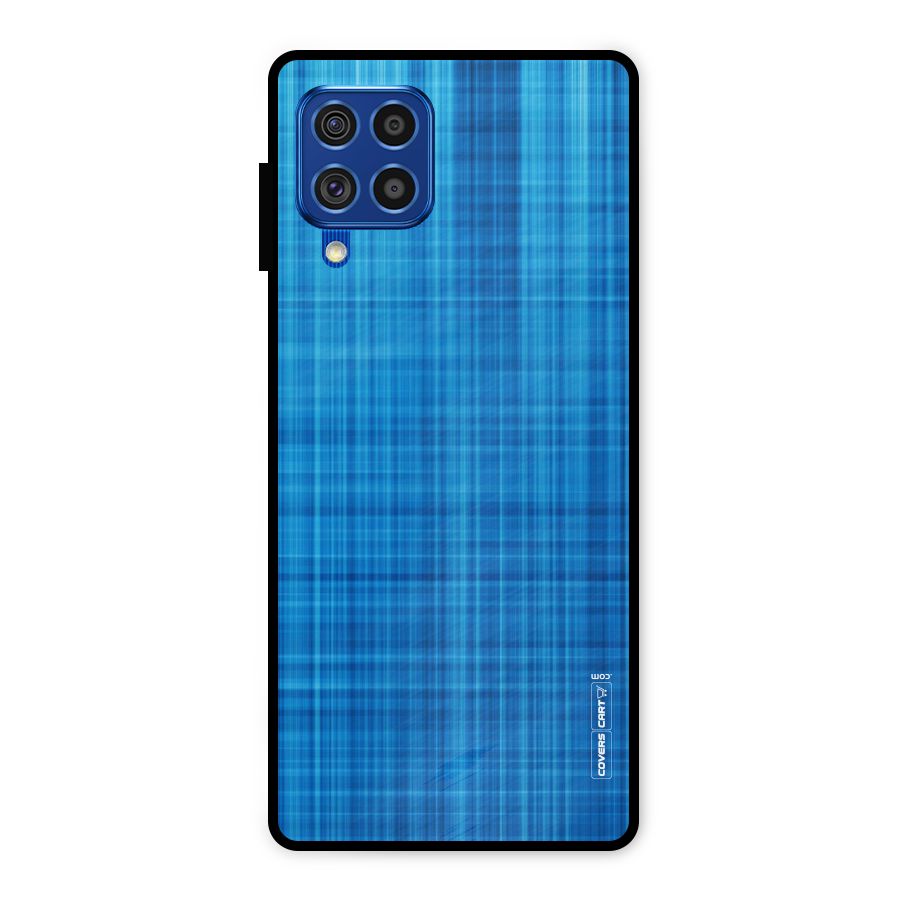 Stripe Blue Abstract Metal Back Case for Galaxy F62
