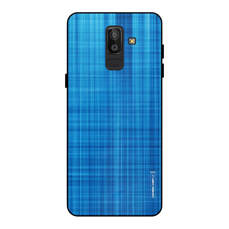 Stripe Blue Abstract Metal Back Case for Galaxy J8