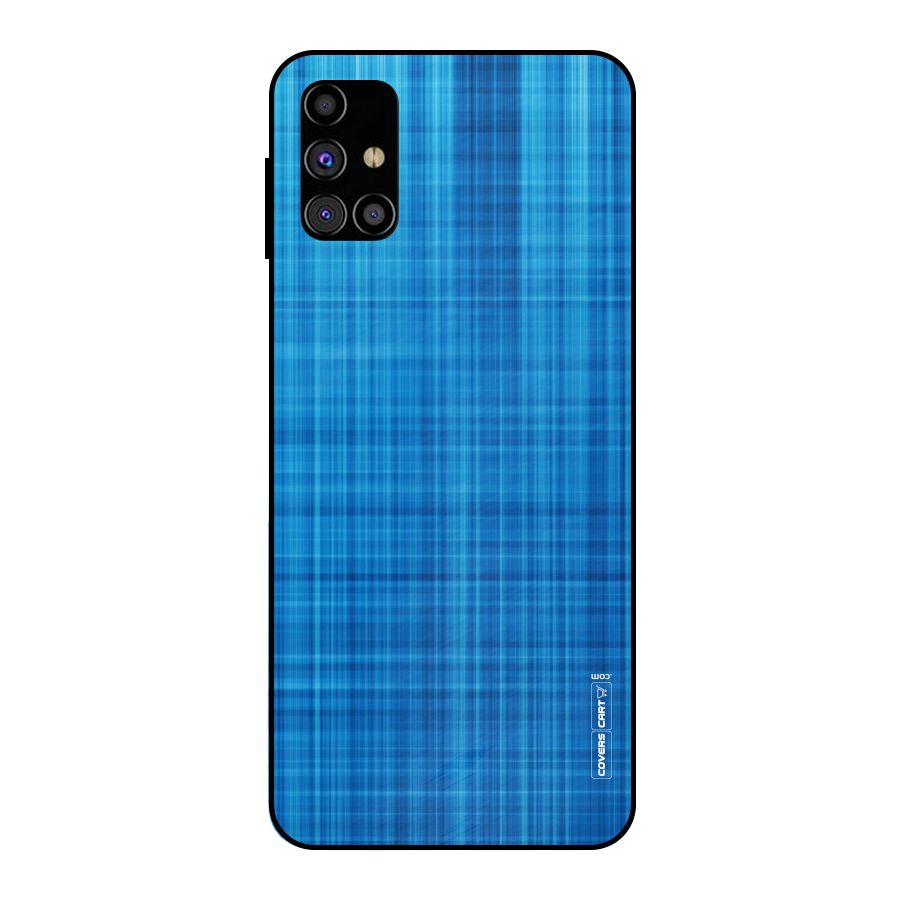 Stripe Blue Abstract Metal Back Case for Galaxy M31s