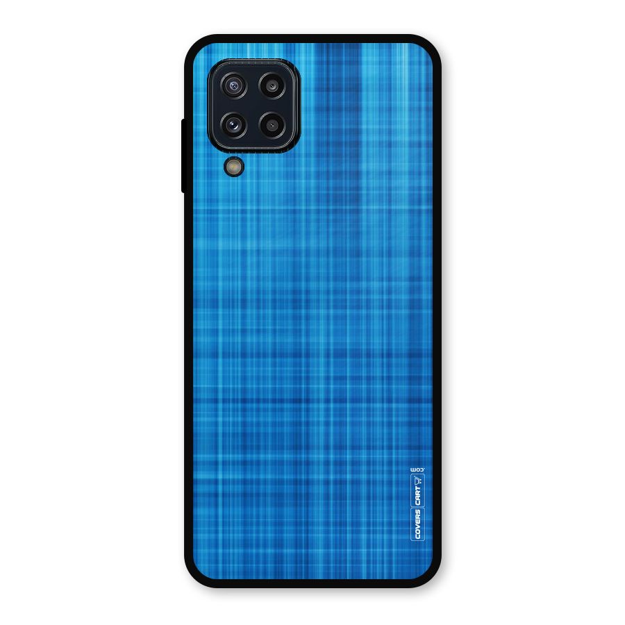 Stripe Blue Abstract Metal Back Case for Galaxy M32