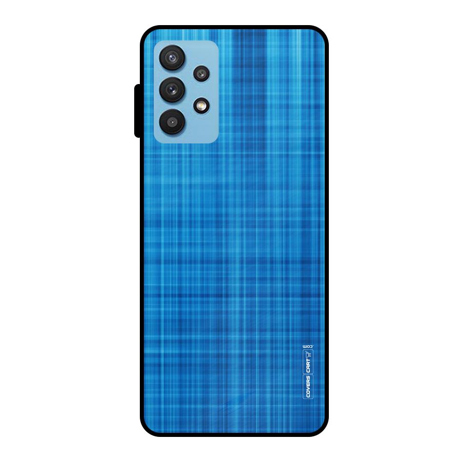 Stripe Blue Abstract Metal Back Case for Galaxy M32 5G