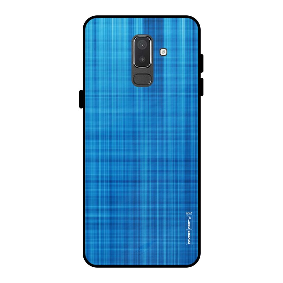 Stripe Blue Abstract Metal Back Case for Galaxy On8 (2018)