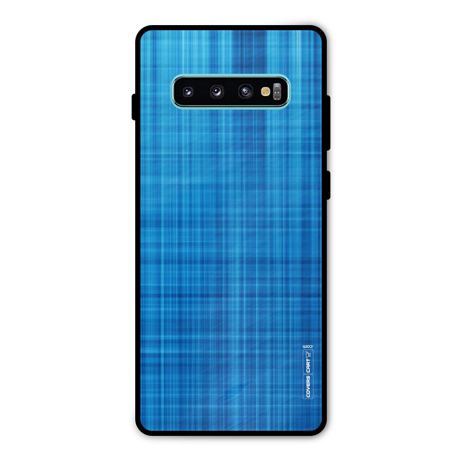 Stripe Blue Abstract Metal Back Case for Galaxy S10 Plus
