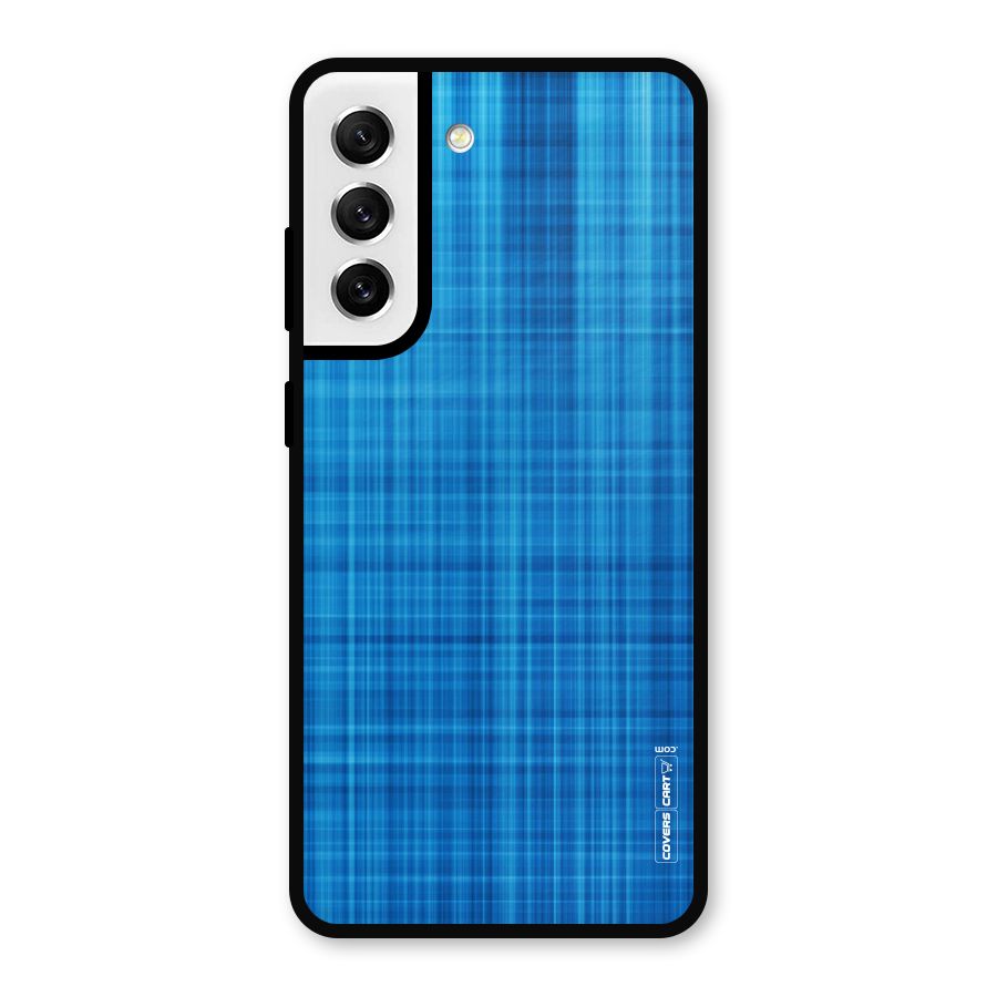 Stripe Blue Abstract Metal Back Case for Galaxy S21 FE 5G