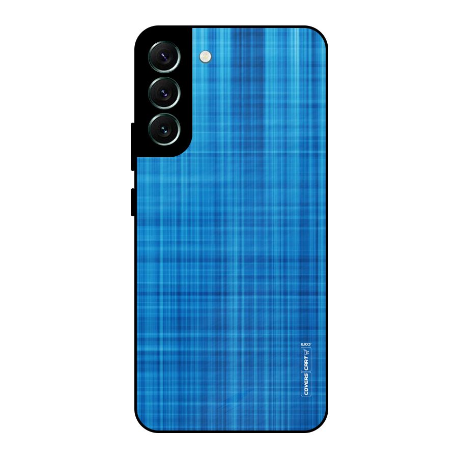 Stripe Blue Abstract Metal Back Case for Galaxy S22 Plus 5G