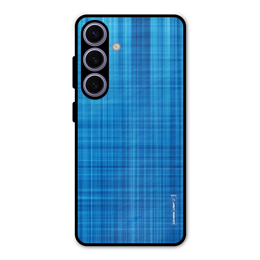 Stripe Blue Abstract Metal Back Case for Galaxy S24